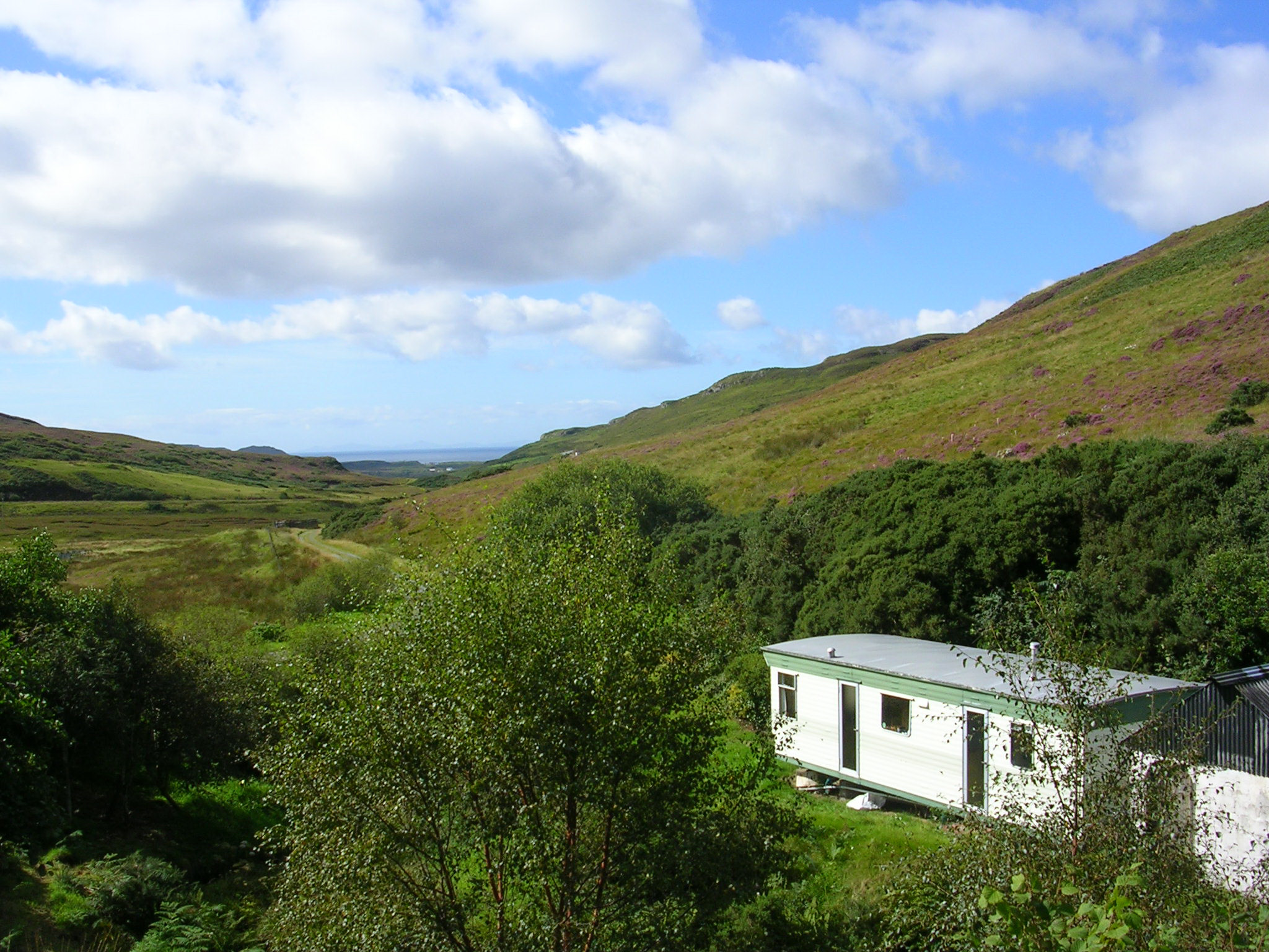 picture of caravan and view